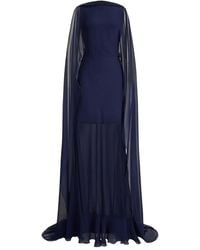 Ralph Lauren - Sheer Cape Evening Gown - Lyst