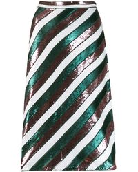 Diane von Furstenberg Falda a rayas con lentejuelas - Verde
