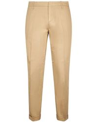 Dondup - Logo-Plaque Turn-Up Trousers - Lyst