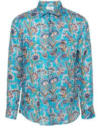 Etro - Floral-print Linen Shirt - Lyst