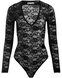 Alice + Olivia - Teagan V-Neck Lace Bodysuit - Lyst
