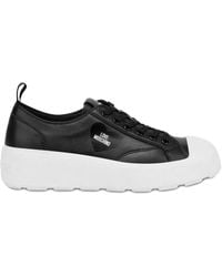 Love Moschino - Lace-Up Leather Sneakers - Lyst