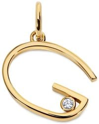 Monica Vinader - Initial G Solitaire-Diamond Pendant - Lyst
