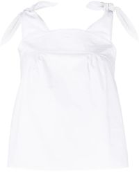 See By Chloé - Blouse En Cootn Biologique À Détails Noués - Lyst