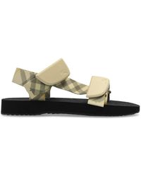 Burberry - Check Trek Double-Strap Sandals, Brand Size 35 Us - Lyst