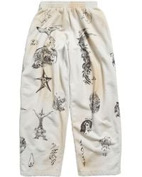 Balenciaga - Tat Graphic-Print Cotton Track Pants - Lyst