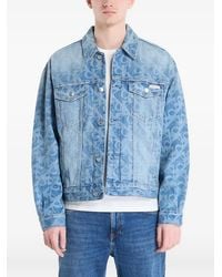 Calvin Klein - 90S Logo Monogram-Print Denim Jacket - Lyst