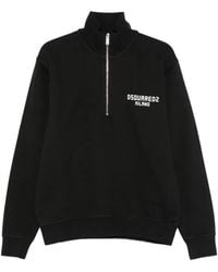 DSquared² - Logo-Print Half-Zip Sweatshirt - Lyst