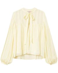 Twinset - Gestreepte Blouse Met Jacquard - Lyst