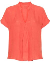 120% Lino - Inverted-pleat Linen Blouse - Lyst