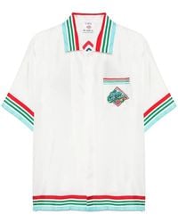 CASABLANCA - Silk Shirt With Accents And Unique Graphics - Lyst