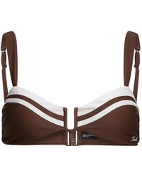 KARL LAGERFELD - Contrast-Trim Bikini Top - Lyst