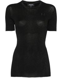 Rochas - T-Shirt mit Logo-Applikation - Lyst