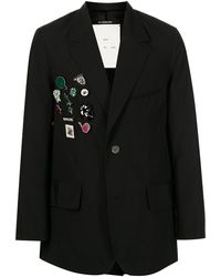 Song For The Mute - Badge Detailing Single-breasted Blazer - Lyst