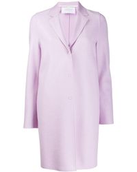 Harris Wharf London Cocoon Single Breasted Coat - Purple