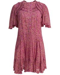 Isabel Marant - Ruffled Collar Floral Dress - Lyst