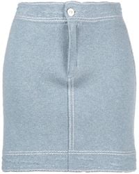 Barrie - Contrast-Stitch Mini Skirt - Lyst