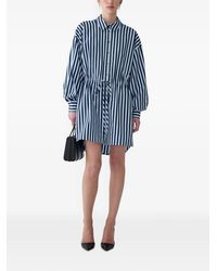 Carolina Herrera - Striped Drawstring Mini Shirt Dress - Lyst