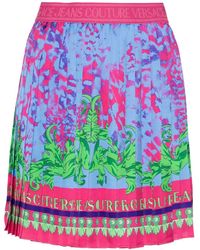 Versace - Animalier-print Pleated Skirt - Lyst