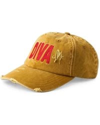 Carne Bollente - Diva Distressed-Effect Embroidered Baseball Cap - Lyst