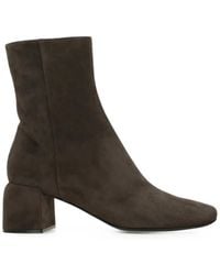 Sergio Rossi - Suede Block-Heel Ankle Boots - Lyst