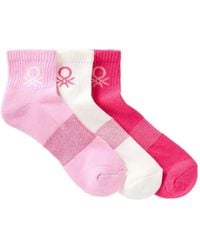 Benetton - Logo-Embroidered Knitted Socks (Three-Pack) - Lyst