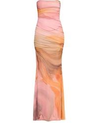 retroféte - Isadore Strapless Maxi-Jurk Met Ruches - Lyst