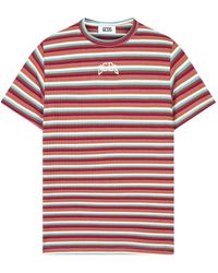 Gcds - Striped Ribbed-Knit T-Shirt - Lyst