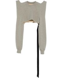 Rick Owens - Frayed-Hem Raglan-Sleeve Top - Lyst