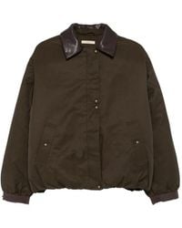 Sessun - Leather-Collar Zip-Up Jacket - Lyst