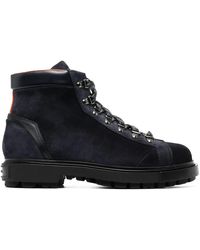 Santoni - Suede Lace-Up Boots - Lyst