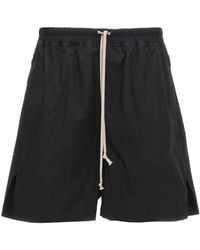 Rick Owens - Drawstring Split Cotton Shorts - Lyst
