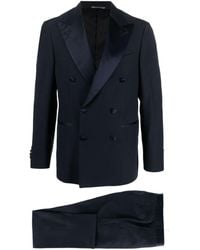 Canali - Satin-trim Double-breasted Suit - Lyst