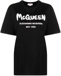Alexander McQueen - T-Shirt aus Baumwolle in Übergröße - Lyst