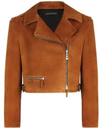 Giuseppe Zanotti Cropped Biker Jacket - Brown