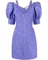 Ganni - Mini-Jurk Met V-Hals - Lyst