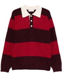 DUNST - Striped Polo-Neck Sweater - Lyst