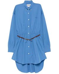 Miu Miu - Robe-Chemise Courte À Taille Ceinturée - Lyst