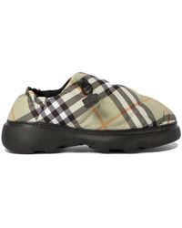 Burberry - Quilted-Check Heeled Mules - Lyst