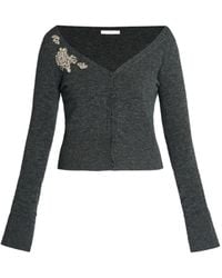 Erdem - Cárdigan corto con cuello en V - Lyst