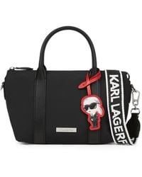 KARL LAGERFELD - Nylon Ikon Small Charm Tote Bag - Lyst