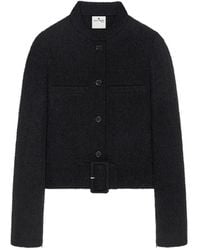 Courreges - Buckle-Detail Tweed Jacket - Lyst