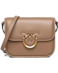 Pinko - Love Box Leather Shoulder Bag - Lyst