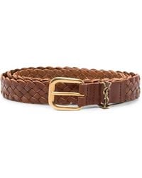 Saint Laurent - Braided Leather Belt - Lyst