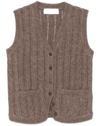 IVORY PARIS - Bea Pointelle-Knit V-Neck Sweater - Lyst