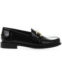 Ferragamo - Patent Leather Loafers Maryan With Gancini Detail - Lyst
