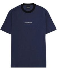 Emporio Armani - T-Shirt En Coton À Détail De Logo - Lyst