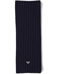 Prada - Enamelled Triangle Rib Knit Scarf - Lyst