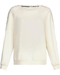 Liu Jo - Rhinestone-Embellished Crew-Neck Sweatshirt - Lyst