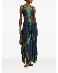 Ralph Lauren - Print V-Neck Asymmetric Dress - Lyst